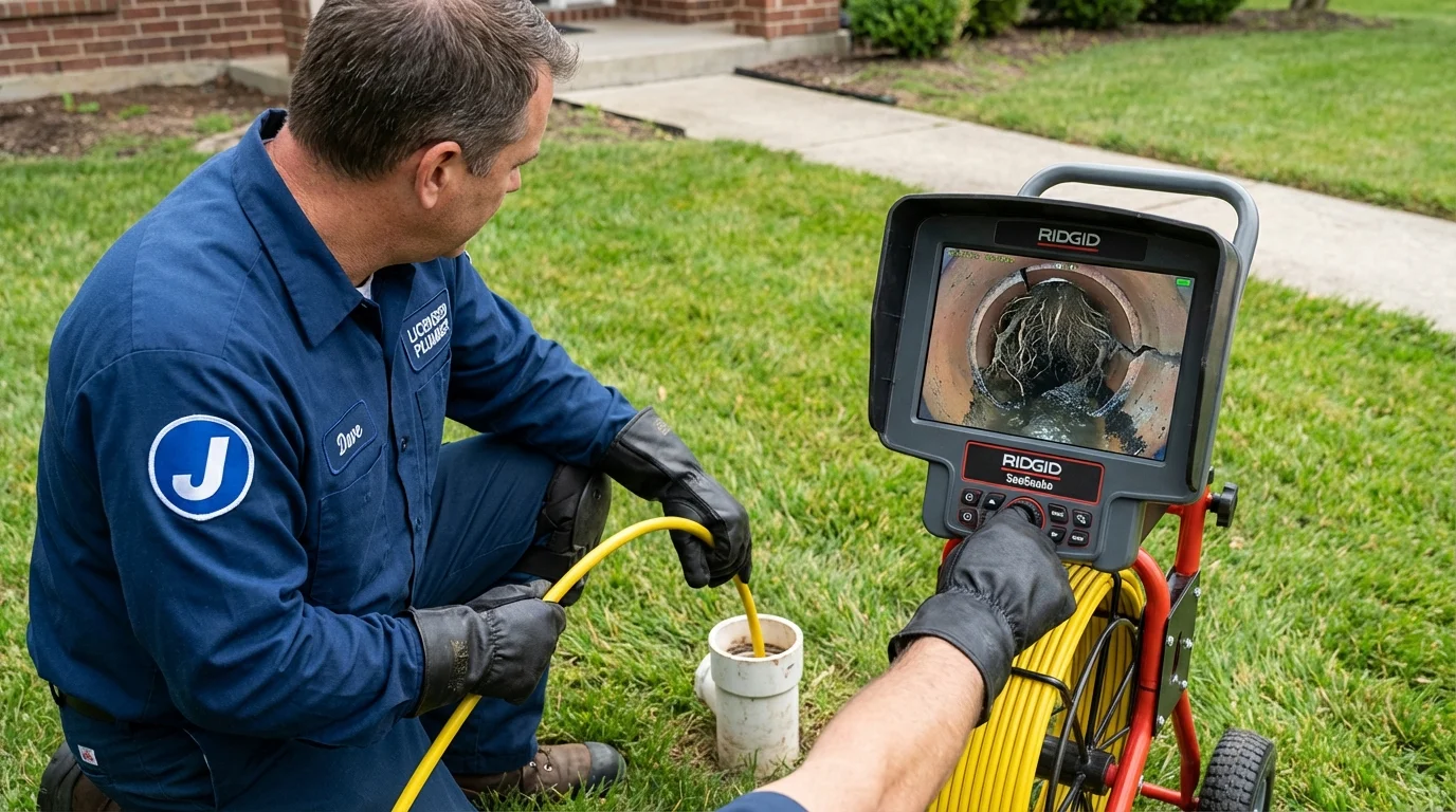 Sewer camera inspection being performed by Johns Plumbing LLC in Pine Bush
